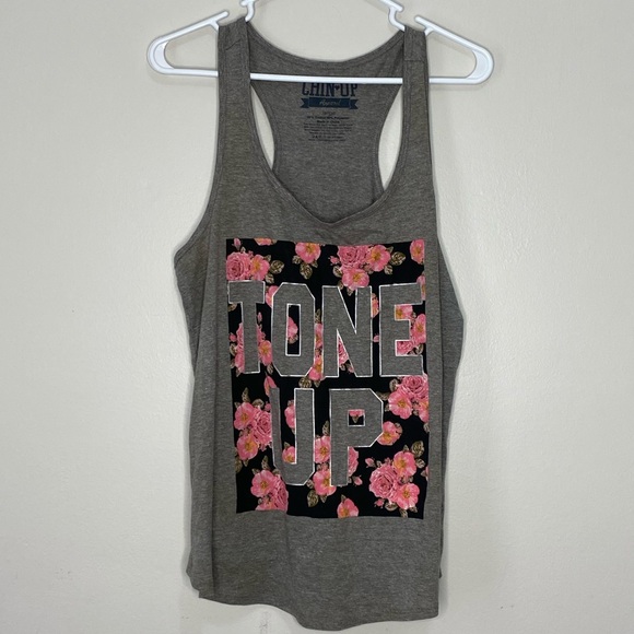 Chin Up Apparel Tops - Chin up Apparel Floral tone up workout tank large